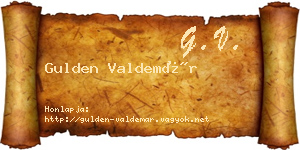 Gulden Valdemár névjegykártya